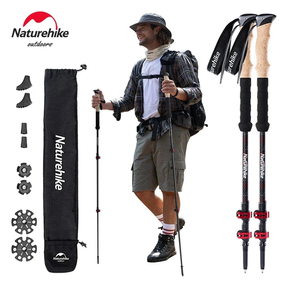Trekking Poles Carbon Fiber Climbing Stick